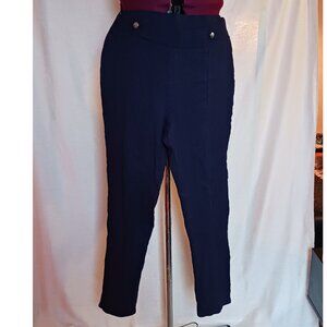 Rafaella Navy Skinny Pull on Leggings Pants Size 14